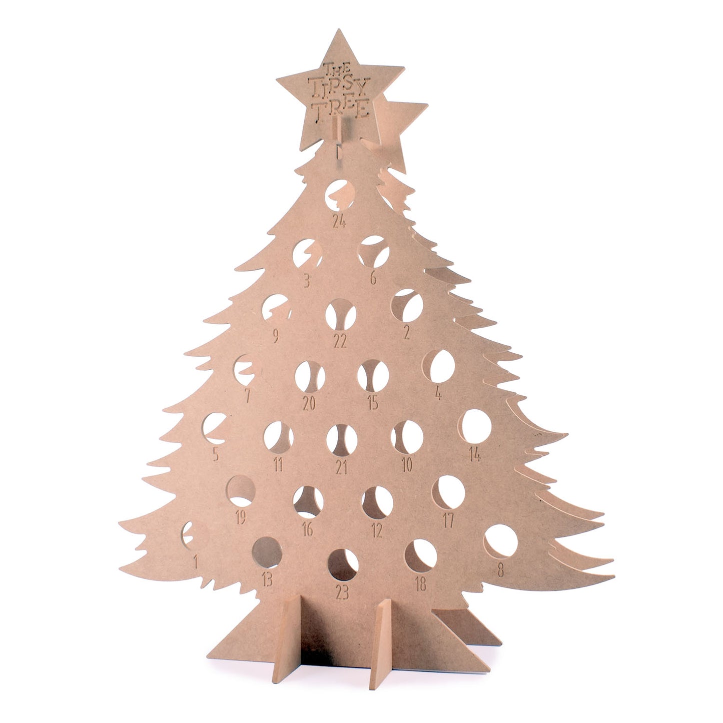 Tall Tipsy Tree Wooden Advent Calendar (Tree Only)